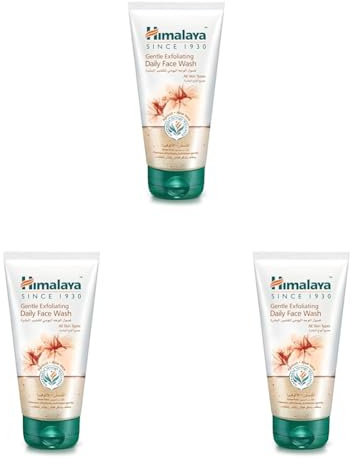 Himalaya Gentle Exfoliating Daily Face Wash with Herbal Actives Apricot, Neem and Lemon, Suitable for all skin types -150ml (Confezione da 3)