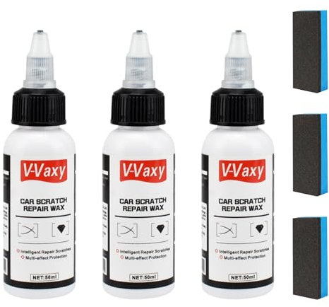 3 Flaschen Car Scratch Repair Wax,Ultimate Paint Restorer,Kratzer Entferner Auto,Autopolitur,Auto Kratzer Reparatur Spary Polierwachs mit 3 Schwammbürsten,Autolackpolitur,Reparatur Kratzer