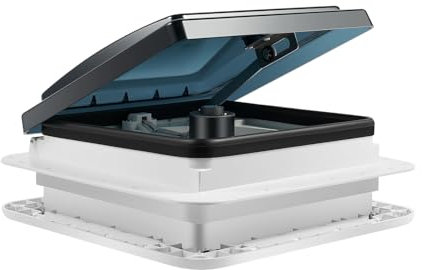 28 x 28 cm RV Dachluke, ventilador de techo impermeable para techo de autocaravana, ventilador de extractor con luz LED para autocaravanas y tragaluces