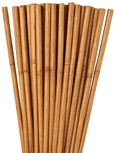 30 Tutores de Bambú 180 cm Ø14-16 mm | Cañas, Estacas para Tomateras, Plantas, Huerto y Cultivos Verticales en Jardin | Varas Resistentes | Palos Color Natural | Eco Friendly