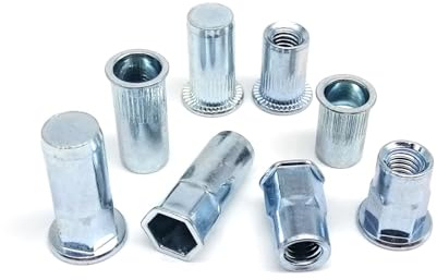 LPMPCZKZGF Tuerca remachable de acero al carbono, cabeza plana, avellanada pequeña, rosca ciega, semihexagonal, inserto hexagonal, tuerca remachable, M3, M4, M5, M6, M8, M10, M12 Pernos y tuercas(Type