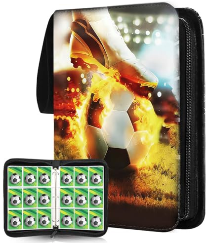 XEERUN Football Card Holder, Football Card Binder, 50 Page 900 Pockets Football Card Folder with Zipper and Handle Strap, Removable Sleeves, FootballCard Book, Trading Card Album for football (H)