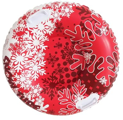 Aufblasbare Schlitten Donut Schneerohr 80x80cm, Robuste Aufblasbare Snow Tube Für Erwachsene Mit Griffen Schnelle Rodelbahn Für Schnee, & Park Winterabenteuer Mit Familie Und Freunden