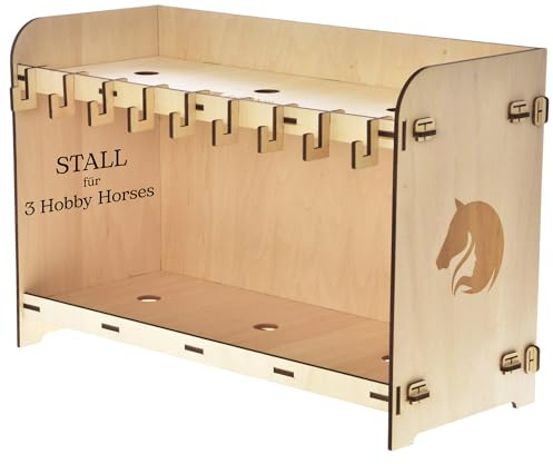 LarDen Hobby Horse Stall – für 3 Steckenpferde | Zubehör für Stockpferde | Pferdestall aus Sperrholz für Kinder | Stockpferde-Stall | Hobby Horsing kleine Reiterinnen & Reiter