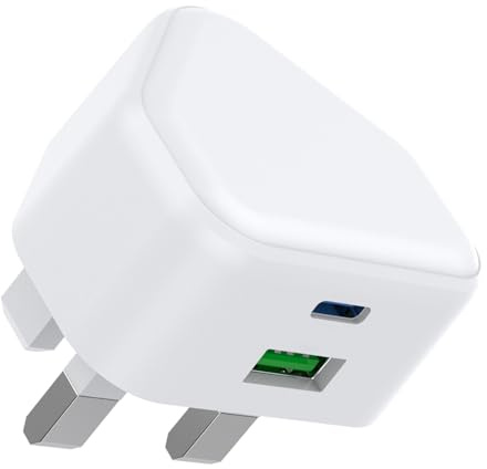 USB C Plug,25W USB and Type C Charger Plug Adaptor UK Fast Charge for iPhone 17 Pro Max Air 16e 16 Plus Pro Max 15 14 13 12 11 SE Watch iPad 9th 10th 11th A16 A17,USBC Port USB-C Phone Charging Plugs