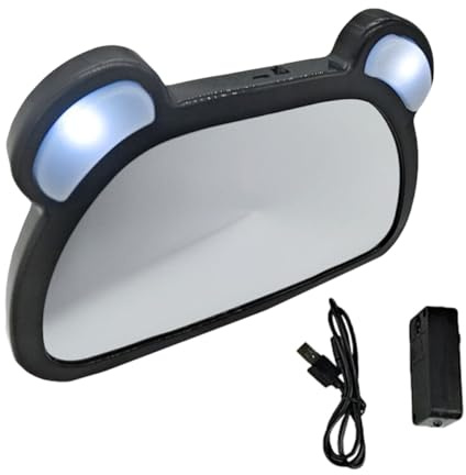FOYTOKI Rétroviseur d'Observation pour Bébé LED et Télécommande Miroir Intérieur de Voiture pour Siège Arrière USB Rechargeable Sécurité et Confort pour Jeunes Parents