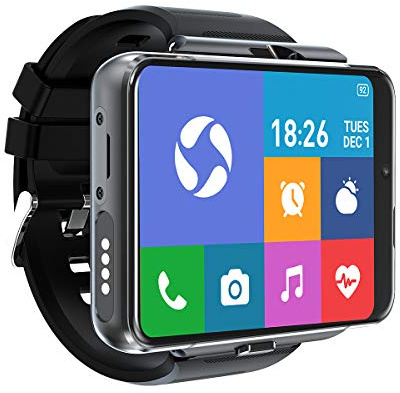 Generico RK-999 4G Internet GPS Smartwatch 4GB 64GB Android 11.0 2.88 Grande schermo 800W + 200W doppia fotocamera Google Play SIM Card Orologio sportivo per gli uomini (nero)