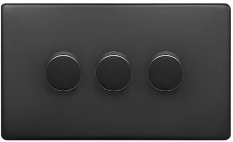 Matte Black 3 Gang LED Dimmer Switch, 2 Way, 5w - 100w BL357