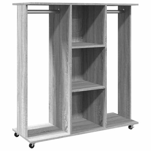 Solivagant Kleiderständer mit Rollen Grau Sonoma 102x38x110 cm, Haushaltsbedarf,Aufbewahrung Ordnungssysteme,Kleideraufbewahrung, 29.3 kg-848036