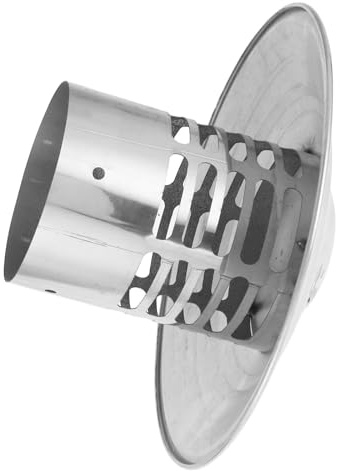 POPETPOP Sombrero para Chimenea de Acero Inoxidable Plata 75mm con Tapa de Lluvia Redonda Fácil de Instalar para Ventilación de Tubos y Estufas de Leña