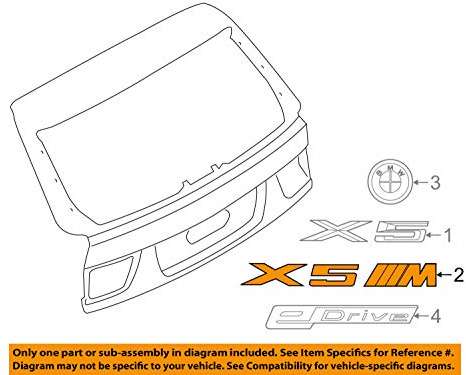 Original-Emblem für Heckklappe des BMW X5 M F85 SUV, OEM 51148057980