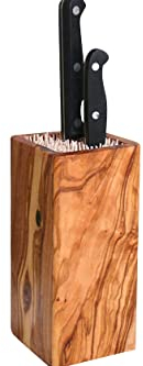 D.O.M.® - Ceppo portacoltelli design in legno d'ulivo