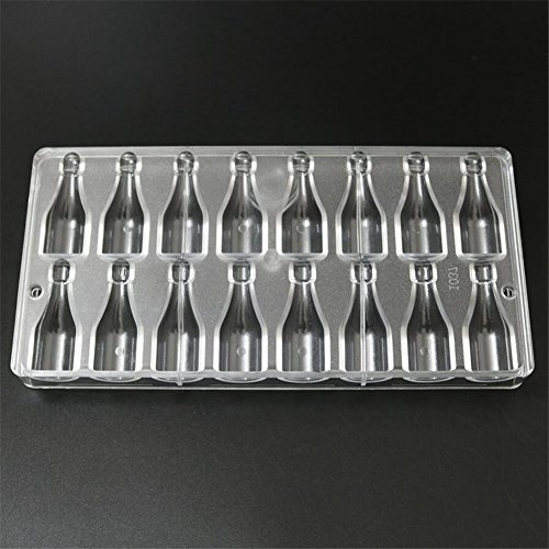 VALINK DIY 3D Bottle Shaped Plastic Polycarbonate Chocolate Molds, Candy Chocolate Decorating Moulds, Chocolate Bakeware Pan, Baking Cake Tools, Chocolate Bar Mould, Ice Tray - 13.5cm x 27cm x 2.5cm