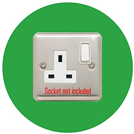 Socket Surround, Single Round Acrylic Back Panel, Hygienic Circle Wall Cover, Trim, Back or Finger Plate Frame, Colour:Light Green