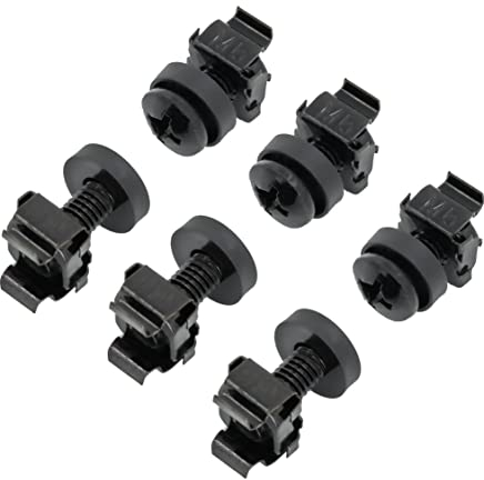 BIGtec, set di montaggio con dadi in gabbia M6 per armadi, rack, distributori di rete da 25,4 cm e 48,26 cm 20´er Pack schwarz