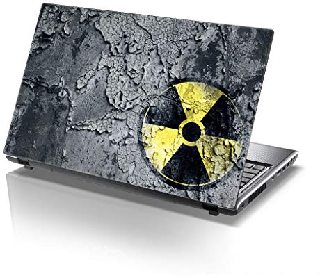 TaylorHe Folie Sticker Skin Vinyl Aufkleber mit bunten Mustern für 13-14 Zoll (34cm x 23,5cm) Laptop Skin Biohazard-Zeichen auf Grunge Hintergrund