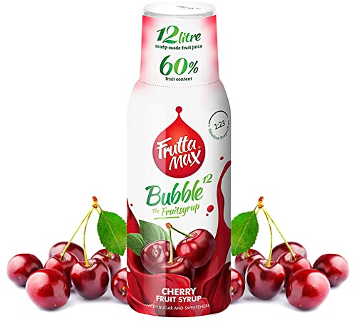 FruttaMax Sour Cherry Syrup | Less Sugar | 60% Real Fruit Concentrate | Suitable for soda Machine 500ml