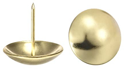 sourcing map Lot de 30 clous de tapissier - 30 mm de diamètre et 25 mm de hauteur - Dorés - Pour meubles, canapés, têtes de lit