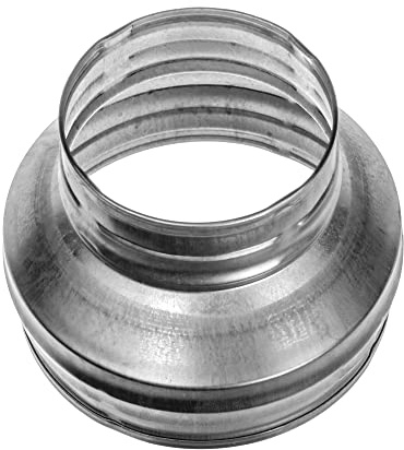 4 to 3 Inch / 100 to 80 mm Round Galvanized Steel Duct Reducer - Duct Fitting - Pipe Increaser Reducer - Metal Tube Reducing Coupling for Drain, Waste and Ventilation (4 to 3 Inch)