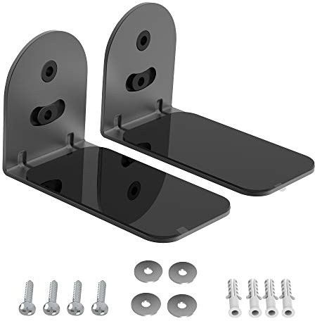 PlusAcc Supporto per soundbar Supporti da Parete per compatibile con altoparlanti TV Bose, JBL Bar, Sonos, Samsung, Majority, Staffe per montaggio a parete soundbar SAKOBS con kit hardware (Nero)