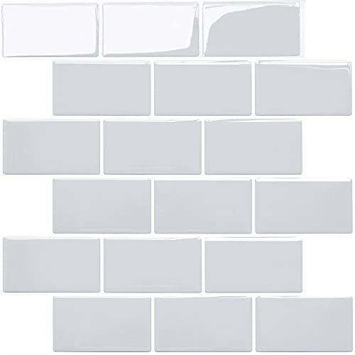 HyFanStr Vinilos Cocina azulejos Azulejos Adhesivos, Losetas vinilicas 3D Azulejos Adhesivo pared Baño, Gris Pegatinas de Azulejos Auto-Adhesivo 30.5x30.5cm 10 Piezas