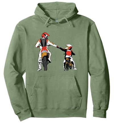 Motocross Padre & Figlio Regalo Moto da Cross Felpa con Cappuccio