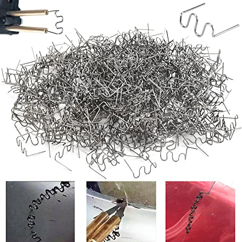 WENRERO 1000 PCS Hot Staples Wave Welding Rods Plastic Welding Staples Car Auto Bumper Repair Welding Wire for Repair Machine Car Bumpers Dashboards Lamp Holders Plastics Rings, 0.6mm & 0.8mm