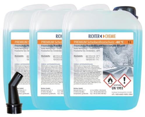 Richter Chemie Premium Scheibenfrostschutz Konzentrat -60°C, 3 x 5 Liter