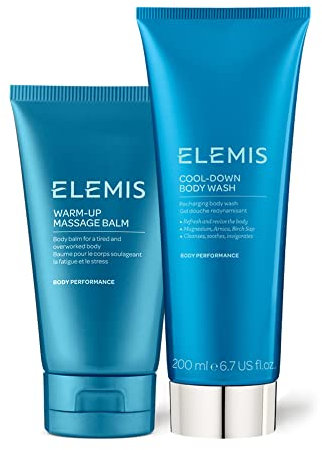 ELEMIS Warm Up Massage Balm & Cool Down Body Wash, Invigorating Shower Gel Formulated with Menthol Recharges Skin While Warming Massage Balm Infused with Essential Oils Comforts & Soothes, 150ml