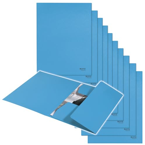 Leitz Recycle Jurismappe A4, 10er Pack, Für 250 Blatt, Kunststoff-Ordner in Premium-Qualität mit Gummibändern, 100 % recycelbar, Umweltfreundlich, Recycle Serie, Blau, 39060035