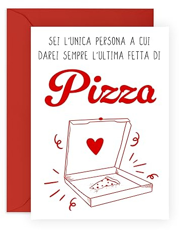 Central 23 Divertente biglietto anniversario per donna uomo – L'ULTIMA FETTA DI PIZZA – Anniversario matrimonio – Biglietto di auguri di compleanno marito moglie – per San Valentino