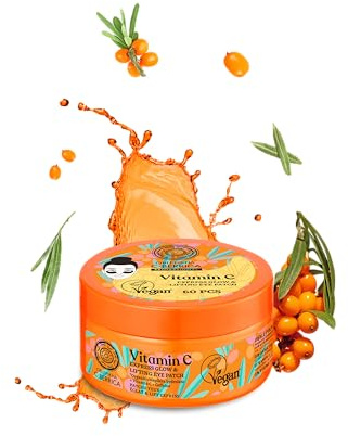 Natura Siberica Oblepikha C-Berrica Express Glow & Lifting Eye Patches – Hydrogel Augenpads mit Vitamin C & Koffein – gegen Augenringe, Tränensäcke & Falten – Anti-Aging Augenpflege – 60 Stück