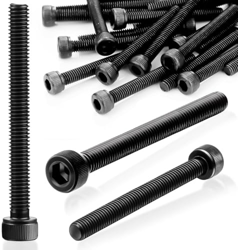 SWTYExt M5x60 mm Tornillo Hexagonal Interior 40 Piezas Tornillos Cilíndricos Rosca Completa Tornillos M5 DIN 912 de Acero Tornillo de Negro Clásico Tornillo M5 para Elementos de Fijación