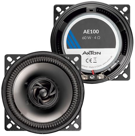 AXTON AE100 – 10 cm / 4“ 2-Wege Koaxial System, Auto Lautsprecher für Front oder Heck, Soundsystem mit 60 Watt, geeignet auch für Wohnmobile, 1 Paar
