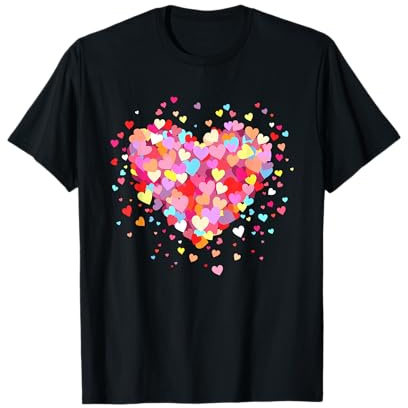 Herz Design aus bunten Konfetti-Herzchen zum Valentinstag T-Shirt