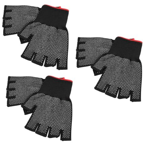 UKCOCO 6stücke Nylon Arbeitshandschuhe Mit Anti-rutsch-beschichtung Halbfingerhandschuhe Für Sichere Arbeiten Lager Transport Und Outdoor-aktivitäten -pack Atmungsaktiv