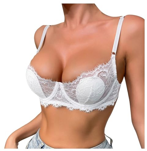 Dirndl BH Push Up Extrem Für Kleine Brüste Sexy Body Damen Erotische BHS Baumwolle Mit Bügel Weiss S