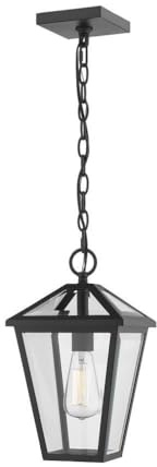 Bailey Street Home 1 Light Outdoor Chain Mount Lantern in Traditional Style 8.25 inches Wide by 14.25 inches High-Black Finish 372-Bel-4314833