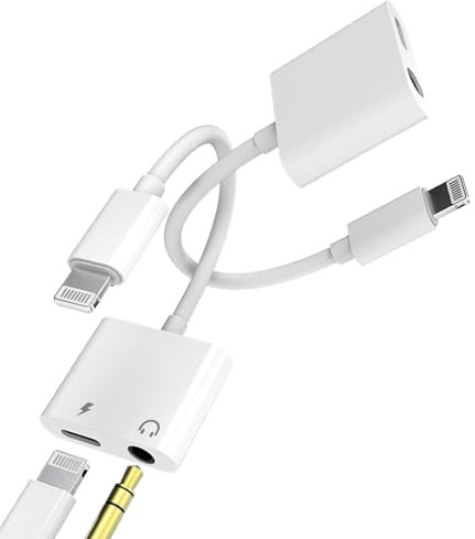 HOYULLI Adaptador Jack Lightning de 3,5 mm para auriculares de audio (2 paquetes) – Cable AUX Accesorios para iPhone 14 13 para iPad – Auriculares de radio cargador – Auriculares de coche –