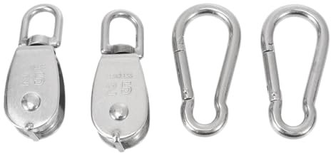 Anneome 4stücke Teiliges Set Edelstahl Umlenkrolle Hochleistungs-seilrolle Mit Drehgelenk Für Stahlseile Edelstahl Für Hebeanwendungen Inkl Pulleys Und Karabinerhaken