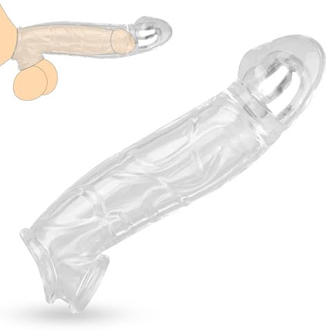Gaines pour Pénis Homme Sex Toýs Couple - Manchon Penis avec Agrandissement du Gland et Anneau Penien Antidérapants,Agrandisseur de Pénis,Gaine Penien Extenseur Pénien Pompes à Pénis (S)