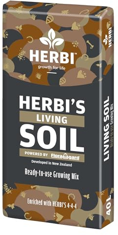 Herbis Living Soil 40 L – aktivierte Bio-Growerde mit mikrobiell belebtem Bodenleben – ideal für Indoor & Outdoor Grow – fördert Starke Wurzeln & gesundes, organisches Pflanzenwachstum