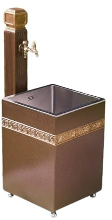 Colonna d'Acqua Verticale per Esterni，Fontana da Giardino Esterno, con Vasca per Panno In Acciaio Inox，Adatto per Cortili di Ville, Scuole, Giardini Esterni