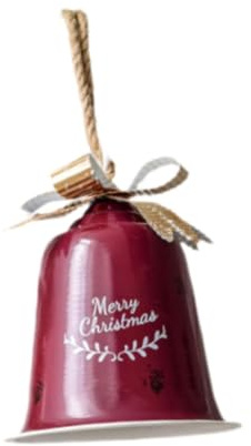 Oshhni Weihnachtsglocke, Weihnachtsbaumschmuck, Weihnachtsglocke, Eisenkunst, Weihnachtsbaumschmuck zum Aufhängen, Weihnachtsdekoration für Restaurant, Rot, L