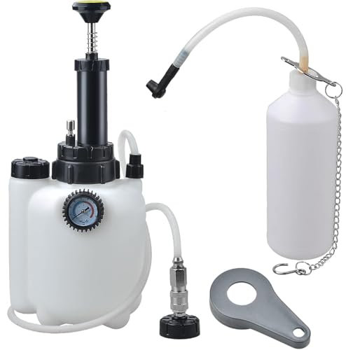 Zoomtools 3L Bremsenentlüftungsgerät Auto Bremsenentlüfter Bremsflüssigkeitswechselgerät für E20 (adapter ø45mm) | ssigkeitspumpe hydraulische Bremse mit 1L Absaugbehälter