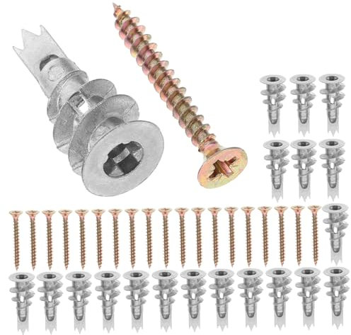 TIDTALEO 20juegos Kit De Anclajes y Tornillos para Paneles De Yeso Tornillos Autorroscantes Duradero