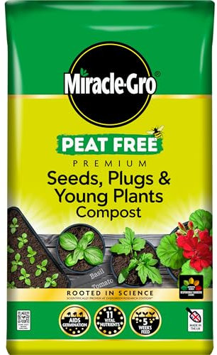 Miracle-Gro PEAT FREE Premium Seeds, Plugs & Young Plants Compost, 20 litre