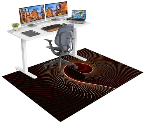 Gaming Teppich Stuhlunterlage Bodenschutzmatte Bürostuhl Schutzmatte für Teppichböden rutschfeste Rollmatte Bürostuhl Matte Schreibtischstuhl Unterlage für Laminat, Parkett, Hartböden 120 x 140 cm