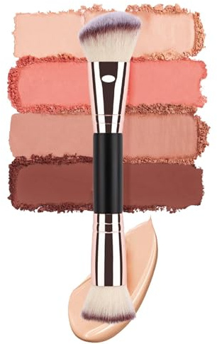 Pinceau à fond de teint, pinceau de contouring, pinceau de maquillage à double extrémité, pinceau à poudre à double extrémité pour le mélange de beauté | Pinceau de maquillage pour le visage pour le