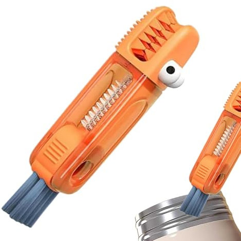 3 in 1 Cleaning Brush Multifunctional Bottle Gaap Cleaner Brush - Cup Lid Cleaning Brush | Cup Lid Brush | Portable Bottle Cleaner Brush | Alligator Multifunctional Home Accessories Crevice Lid Clean